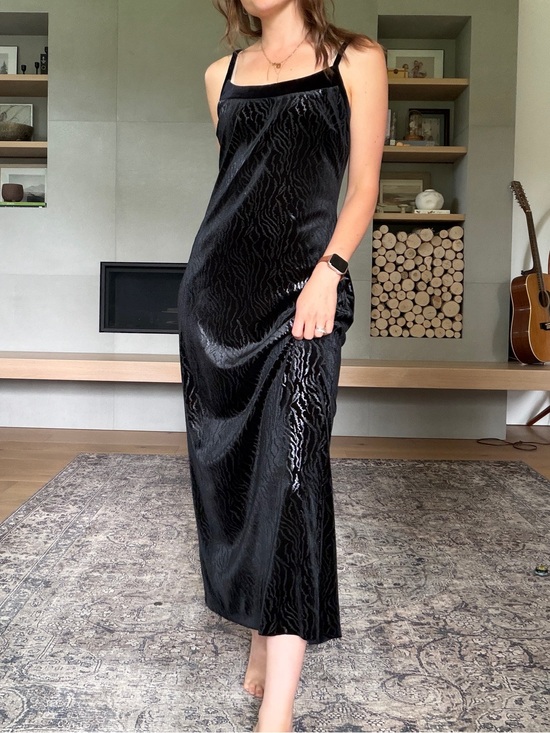 Joseph Ribkoff Dresses & Skirts - Vintage Joseph Ribkoff Black Velvet Slip Maxi Dress small